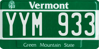 VT license plate YYM933
