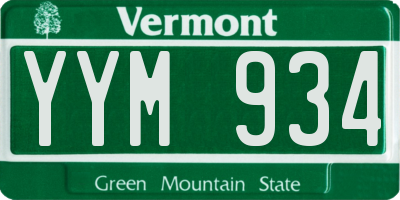 VT license plate YYM934