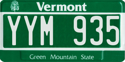 VT license plate YYM935