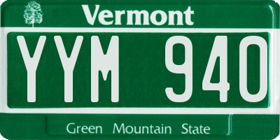 VT license plate YYM940