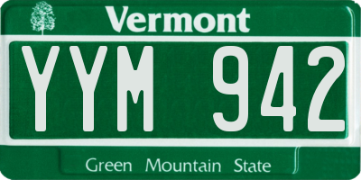 VT license plate YYM942