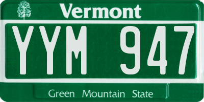 VT license plate YYM947