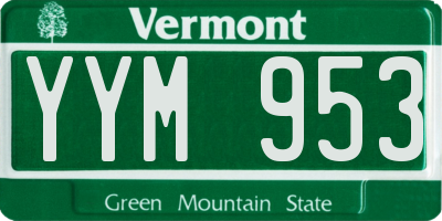 VT license plate YYM953