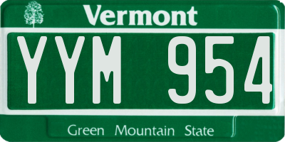 VT license plate YYM954