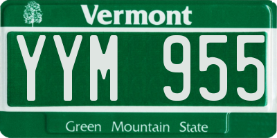 VT license plate YYM955