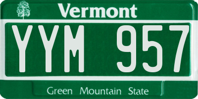 VT license plate YYM957