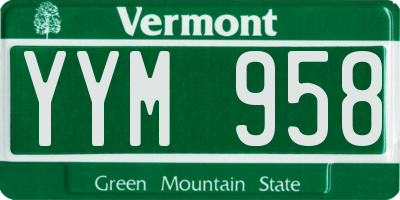 VT license plate YYM958