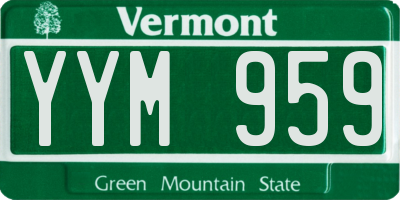 VT license plate YYM959