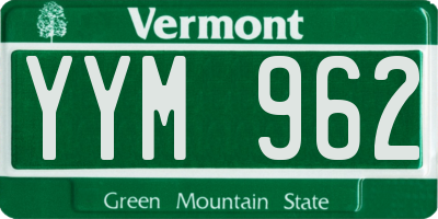 VT license plate YYM962