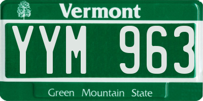 VT license plate YYM963