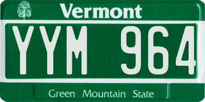 VT license plate YYM964