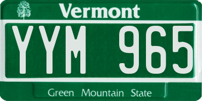 VT license plate YYM965