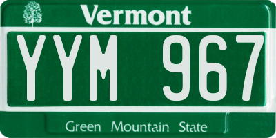 VT license plate YYM967