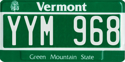 VT license plate YYM968