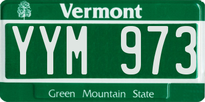VT license plate YYM973