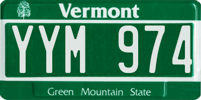 VT license plate YYM974