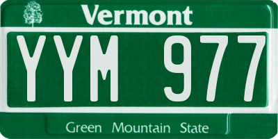 VT license plate YYM977