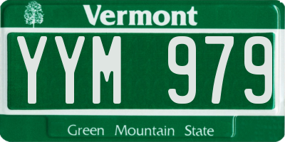 VT license plate YYM979