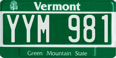 VT license plate YYM981
