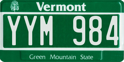 VT license plate YYM984