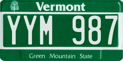 VT license plate YYM987
