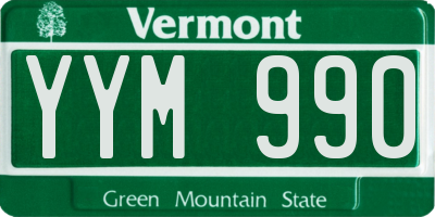 VT license plate YYM990