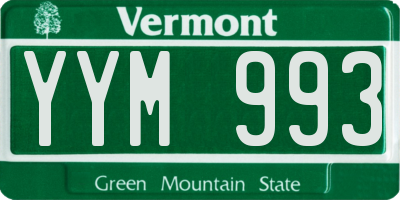 VT license plate YYM993