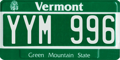 VT license plate YYM996