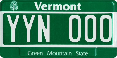 VT license plate YYN000