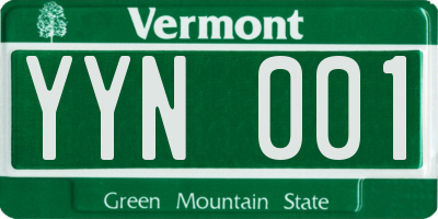 VT license plate YYN001