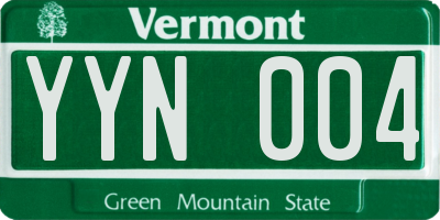 VT license plate YYN004