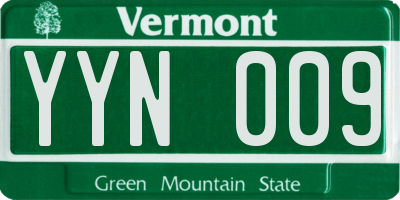 VT license plate YYN009