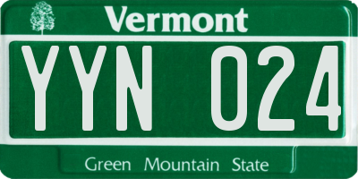 VT license plate YYN024