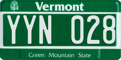 VT license plate YYN028