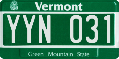 VT license plate YYN031