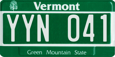 VT license plate YYN041