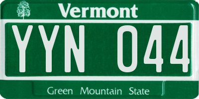 VT license plate YYN044