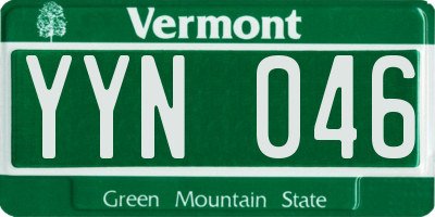 VT license plate YYN046
