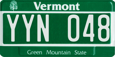VT license plate YYN048