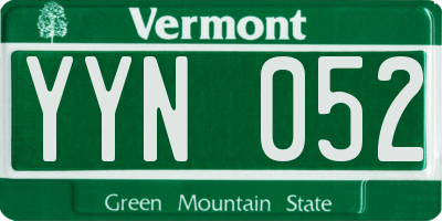 VT license plate YYN052