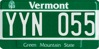 VT license plate YYN055