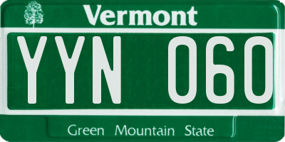 VT license plate YYN060