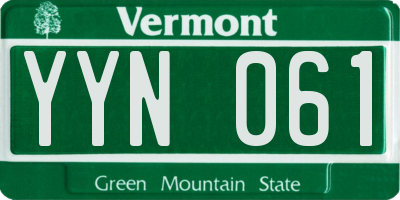 VT license plate YYN061