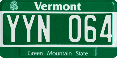 VT license plate YYN064