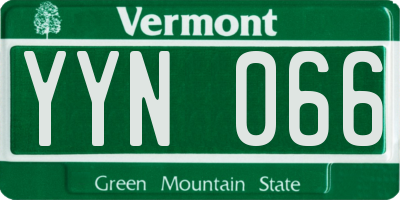 VT license plate YYN066