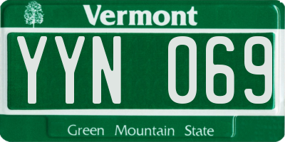 VT license plate YYN069