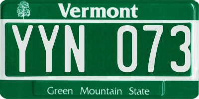 VT license plate YYN073