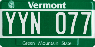 VT license plate YYN077