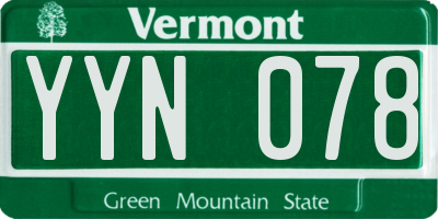VT license plate YYN078