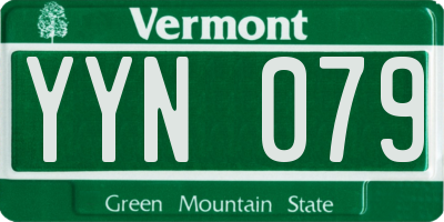VT license plate YYN079